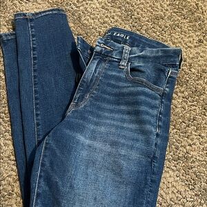 American Eagle Outfitters Women's Dark Blue Skinny Jeans